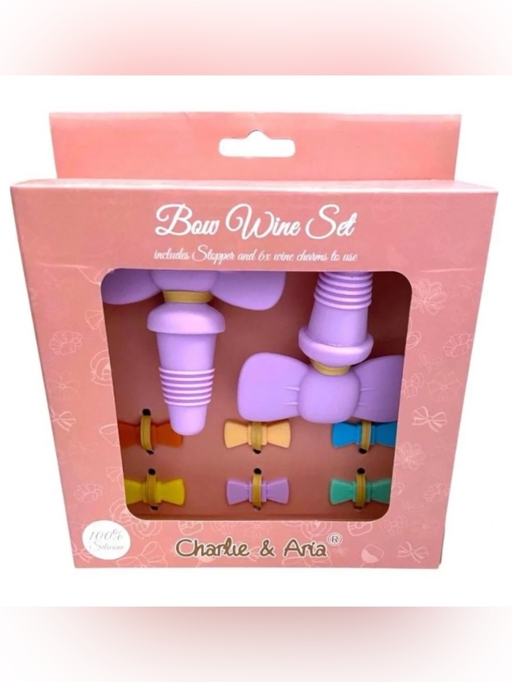 CHARLIE & ARIA Bow Wine Set